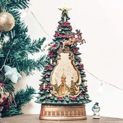 SUNFACE Christmas Trees Figurine Church Scene Snow Globe With Swirling Glitter – Music -Department 56 Shop 51SZ06KaojL