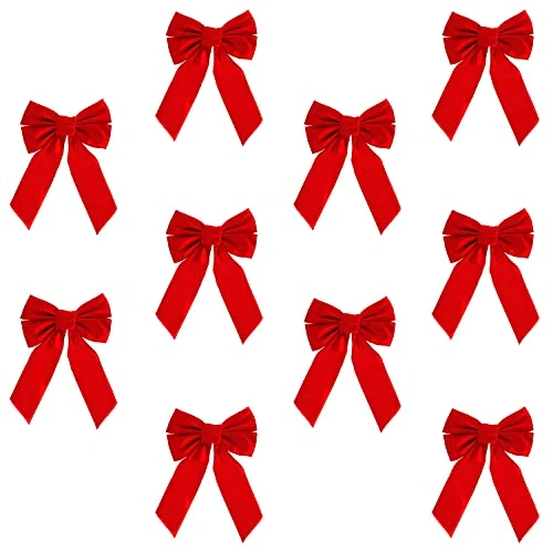 DuraCasa Red Velvet Christmas Wreath Bows 10 Pack - 9" W X 13" L - Holiday Bows Christmas Decorations - Holiday Decor For Outdoor Or Indoor Use - Ideal For Christmas Garland, Large Gifts And Parties 6 DuraCasa Red Velvet Christmas Wreath Bows 10 Pack - 9" W X 13" L - Holiday Bows Christmas Decorations - Holiday Decor For Outdoor Or Indoor Use - Ideal For Christmas Garland, Large Gifts And Parties - Image 6