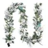 Valery Madelyn Pre-Lit 9 Feet Frozen Winter Silver White Christmas Garland With 40 LED Warm Lights And Ball Ornaments Snowflakes For Front Door Window Fireplace Mantle Xmas Decor, Battery Operated