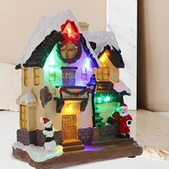 VOSAREA Lighted Christmas Village House LED Resin House Night Light Table Decoration For Kids Xmas Holiday Home Decor Style 1 -Department 56 Shop 51ShkTS01gS