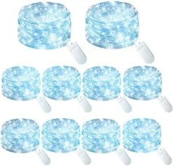 10 Pack Pastel Fairy Lights Battery Operated String Lights With 30 LEDs 10Feet/3M Silver Wire Starry Light For Party Christmas Costume Wedding Easter Table Decor(Rainbow) -Department 56 Shop 51StjVPUP7L. AC