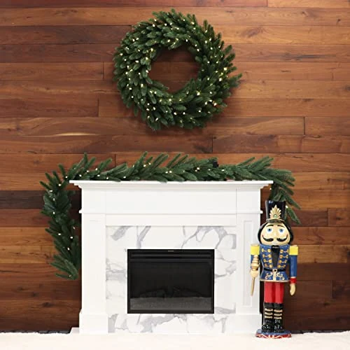 Fraser Hill Farm 36-in. Green Fir Wreath Warm White LED Lights | Battery Operated | Festive Christmas Holiday Decorations | Indoor Hanging Decor For Doors, Fireplace Mantels | FFGF036WR-5GR 6 Fraser Hill Farm 36-in. Green Fir Wreath Warm White LED Lights | Battery Operated | Festive Christmas Holiday Decorations | Indoor Hanging Decor For Doors, Fireplace Mantels | FFGF036WR-5GR - Image 6