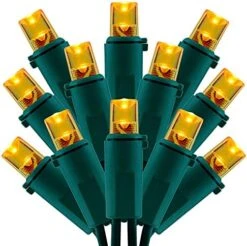 SWEET SHINE Warm White LED Christmas Lights With Green Wire, 66 Feet 200 Count UL Certified Commercial Grade 5mm LED Holiday String Light Set (Warm White) -Department 56 Shop 51T0BdEZJS. AC