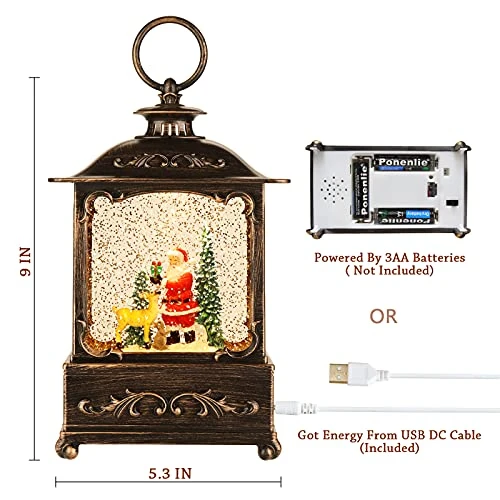Christmas Lanterns,Snow Globe Decoration Lanterns,Christmas Decoration, Suitable For Outdoor Garden And Room Decoration,Music Carols And Blessings 2 Christmas Lanterns,Snow Globe Decoration Lanterns,Christmas Decoration, Suitable For Outdoor Garden And Room Decoration,Music Carols And Blessings - Image 2