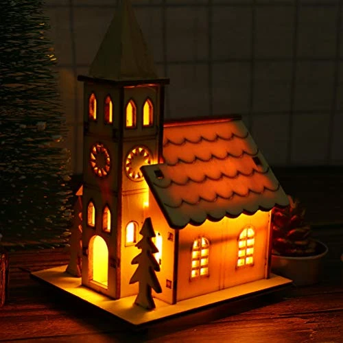 NUOBESTY Christmas Scene House Light Up Mini Wood Houses Village Collections Luminous Figurines Tabletop Ornaments For Xmas Decoration 2 NUOBESTY Christmas Scene House Light Up Mini Wood Houses Village Collections Luminous Figurines Tabletop Ornaments For Xmas Decoration - Image 2