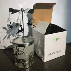 ILaJao Rotary Tea Light Carousel Angel Rotary Candle Holders Spinning Tealight Holders Christmas Decoration For Tabel Centrepieces Gift For Mom Women Wife Birthday-6 ¼ Inch Tall（Nordic Elk） -Department 56 Shop 51TKhxnkIIL