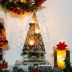 Winemana Tea Light Candle Holders, Christmas Decoration Xmas Tree Metal Tealights Candleholder With Pinecones, Christmas Tabletop Centerpieces For Home Kitchen Fireplace Mantle Holiday Party Decor 10 Winemana Tea Light Candle Holders, Christmas Decoration Xmas Tree Metal Tealights Candleholder With Pinecones, Christmas Tabletop Centerpieces For Home Kitchen Fireplace Mantle Holiday Party Decor -Department 56 Shop 51TLZRpQUuL
