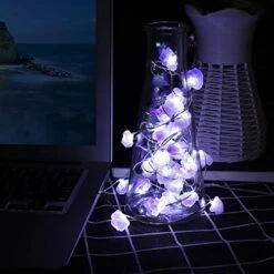 EhomeTronics Decorative String Lights, Natural Amethyst Lights 30 LEDs 10ft Fairy Crystal Lights Battery Powered Remote Control Waterproof Raw Stones For Indoor Bedroom Christmas DIY White-Purple -Department 56 Shop 51TcFI83FfL