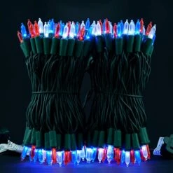 YULETIME Red White & Blue LED Christmas Lights With Green Wire, 66 Feet 200 Count UL Certified Commercial Grade String Light Set For Independence Day Patriotic Holidays (Red White & Blue) 19 YULETIME Red White & Blue LED Christmas Lights With Green Wire, 66 Feet 200 Count UL Certified Commercial Grade String Light Set For Independence Day Patriotic Holidays (Red White & Blue) -Department 56 Shop 51TejylhtSL