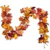 DearHouse 2 Pack Fall Garland Maple Leaf, 5.9Ft/Piece Hanging Vine Garland Artificial Autumn Garland Thanksgiving Decor For Home Wedding Fireplace Party Christmas
