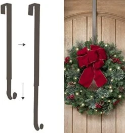 Haute Decor Adapt Adjustable Length Over The Door Wreath Hanger Hook - 2PACK - Strong, Holds Up To 20 Lbs. (Matte Black) -Department 56 Shop 51TgzQIxiCL. AC