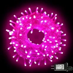 200 LED Pink Outdoor String Lights, 66FT Valentine Fairy Lights With 8 Modes Clear Wire, Pink Romantic Twinkle Christmas Lights Waterproof For Room Wedding Girls Birthday Party Gifts Indoor Decor