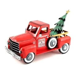 Zaer Ltd. Metal Holiday Truck With A Removable Christmas Tree (Red)