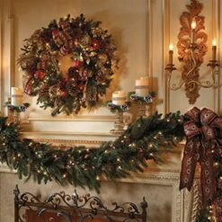 Christmas Candle Ring Small Artificial Red Berry Wreath Candle Holder Rings Centerpiece ChristmasTable Decoration (Green) -Department 56 Shop 51U7CD4cOjL