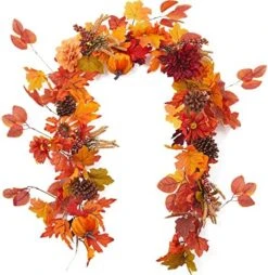 6FT Fall Garland With Pumpkins, MISSPIN Maple Garland For Fall Decor, Hanging Vine Garland For Thanksgiving Decor, Home Wedding Fireplace Party Christmas -Department 56 Shop 51UGP8KCfeL. AC