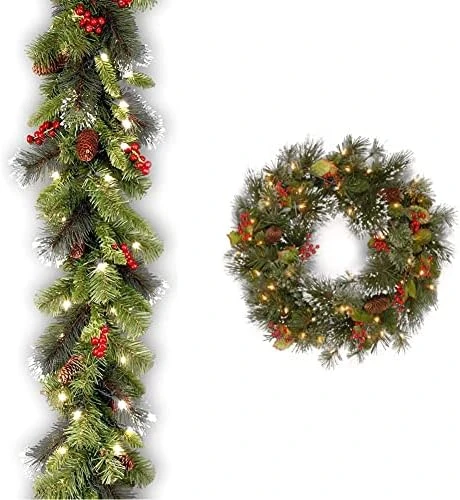 National Tree Company Pre-Lit Artificial Christmas Garland, Green, Crestwood Spruce, White Lights, Decorated With Pine Cones, Berry Clusters, Plug In, Christmas Collection, 9 Feet 4 National Tree Company Pre-Lit Artificial Christmas Garland, Green, Crestwood Spruce, White Lights, Decorated With Pine Cones, Berry Clusters, Plug In, Christmas Collection, 9 Feet - Image 4