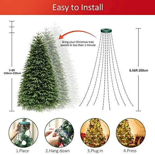 Valentines Day Decor Lights, 280 LED 8 Modes 30V Plug In Fairy Window Lights, 2m X 8 Hanging String Lights With Remote Control & Timing For Bedroom Wedding Indoor Outdoor Party Valentines Decorations 4 Valentines Day Decor Lights, 280 LED 8 Modes 30V Plug In Fairy Window Lights, 2m X 8 Hanging String Lights With Remote Control & Timing For Bedroom Wedding Indoor Outdoor Party Valentines Decorations - Image 4