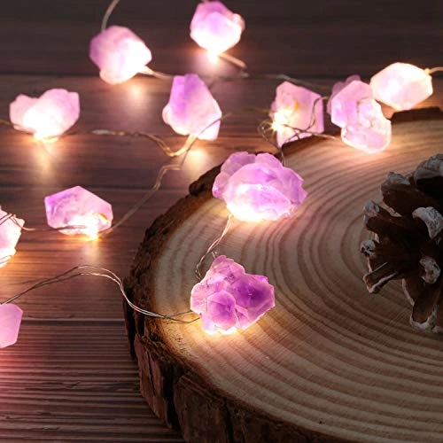 Genuine Amethyst Crystal Decorative Lights Cute Fairy String Lights 10ft 30 Natural Stones With Remote For Bedroom Hanging Ornaments Reiki Party Night Light Wedding Room Décor Mother's Day Gift 1 Genuine Amethyst Crystal Decorative Lights Cute Fairy String Lights 10ft 30 Natural Stones With Remote For Bedroom Hanging Ornaments Reiki Party Night Light Wedding Room Décor Mother's Day Gift