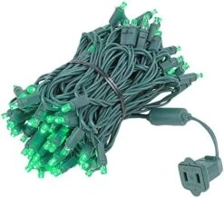 Novelty Lights Red/Green LED Christmas String Lights - UL Listed Indoor/Outdoor Light Set W/ 100 Mini Bulbs For Christmas Tree, Patio, Wedding Decor - (Green Wire, 34' Long) -Department 56 Shop 51UxpITmNNL. AC