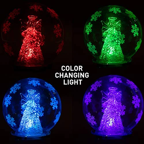 Christmas Angel Snow Globe Decorations - Color Changing LED Ornament Gift Decor(No Liquid No Music) 1 Christmas Angel Snow Globe Decorations - Color Changing LED Ornament Gift Decor(No Liquid No Music)