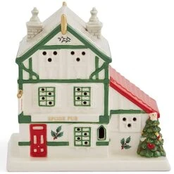 Spode – Christmas Tree Christmas Village Public House-LED-5 Inch X 5.5 Inch Figurine