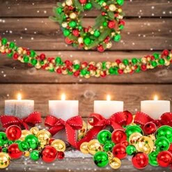 Whaline Christmas Ball Garland Ball Ornaments 6ft Bauble Garland Christmas Tree Ball Decorations Shatterproof Ball Ornament For Xmas Party Supplies, Indoor Outdoor Home Office, Red Green Gold -Department 56 Shop 51VsYRHQUYL