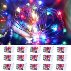 15 Packs 20 Led Purple Fairy Lights Battery Operated 6.6ft Silver String Lights Waterproof Firefly Starry Light For DIY Table Centerpieces Wedding Halloween Christmas Party Decor -Department 56 Shop 51VuoQ5gKsL. AC