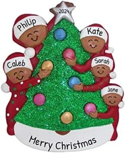 Personalized Family Ornament 2022 - Family Of 6 Christmas Ornament 2022 - Black Family Decorating Christmas Tree Ornament Family Of 6 Christmas Tree Decor 2022 - Free Customization -Department 56 Shop 51Wg5ycVO2L. AC