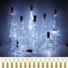 Cynzia 20 LED Wine Bottle Lights With Cork, 15 Pack Battery Operated Cork Shape Fairy Light Waterproof Mini Copper Silver Wire String Lights For Party, Wedding, Christmas, Bedroom Decor (Cold White) -Department 56 Shop 51XCNeohvUL