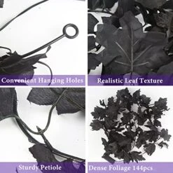 FINGOOO 2 Pack Black Garland Halloween,5.9Ft Black Vines Maple Leaf With Purple Lights For Fireplace Stairs Party Hanging Decor 8 FINGOOO 2 Pack Black Garland Halloween,5.9Ft Black Vines Maple Leaf With Purple Lights For Fireplace Stairs Party Hanging Decor -Department 56 Shop 51XNM8eaz2L