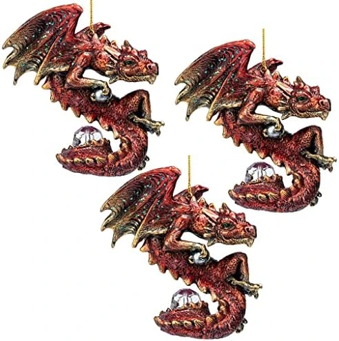 Design Toscano Christmas Tree North Pole Santa Hat Holiday Snowflake Dragon Ball Ornament, Single, Multicolored 10 Design Toscano Christmas Tree North Pole Santa Hat Holiday Snowflake Dragon Ball Ornament, Single, Multicolored - Image 10