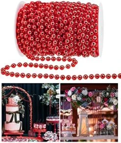 ABONDEVER 60.5FT Christmas Tree Beads Garland Decor Artificial Plastic Pearls Beads Roll For St. Patrick's Day Carnival Xmas Tree Party Wedding Decoration Supplies(Gold) -Department 56 Shop 51XlAsCZBQL. AC