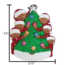 Personalized Family Ornament 2022 - Family Of 6 Christmas Ornament 2022 - Black Family Decorating Christmas Tree Ornament Family Of 6 Christmas Tree Decor 2022 - Free Customization -Department 56 Shop 51XlDkEHH5L