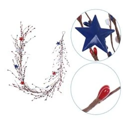 DIYFLORU 4th Of July Patriotic Garland 5 FT Pip Berry Garland Decorations Red White Blue Independence Memorial Day Garland For Indoor Outdoor Front Door Window Decorations (Metal Star) 7 DIYFLORU 4th Of July Patriotic Garland 5 FT Pip Berry Garland Decorations Red White Blue Independence Memorial Day Garland For Indoor Outdoor Front Door Window Decorations (Metal Star) -Department 56 Shop 51XnWGClUwL