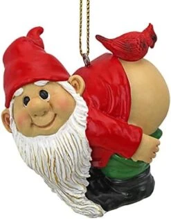 Christmas Ornament - Garden Gnomes Figurine - Loonie Moonie Gnome - Naughty Gnomes - Mooning Gnomes Statues -Department 56 Shop 51Xno6hIIyL. AC