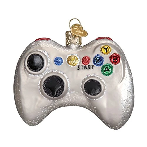 Old World Christmas Ornaments: Video Game Controller Glass Blown Ornaments For Christmas Tree (44094), Glitter Multi 1 Old World Christmas Ornaments: Video Game Controller Glass Blown Ornaments For Christmas Tree (44094), Glitter Multi
