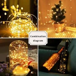 WERTIOO 24 Pack Fairy Lights Battery Operated, 6.5ft 20 LED String Lights Flexible Silver Wire Mini Fairy String Lights For Indoor Mason Jars Wedding Party Christmas Decor -Department 56 Shop 51XwlQdAMPL