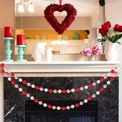60 Balls Valentine's Day Felt Ball Garlands - Valentines Decorations - Valentines Red Pink White Pom Pom Garlands For Home Tree- Valentine's Day Indoor Outdoor Home Office Hanging Decor - 25mm -Department 56 Shop 51Y5fzu5WsL
