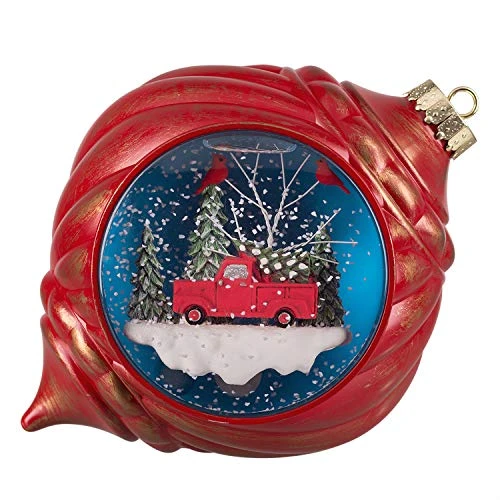 Haute Decor Snowburst 5.5 Inch Pre-Lit Animated Christmas Ornament Snow Globe With Built-in Timer, Warm White LED And Pulsing Snow Swirls 4 Haute Decor Snowburst 5.5 Inch Pre-Lit Animated Christmas Ornament Snow Globe With Built-in Timer, Warm White LED And Pulsing Snow Swirls - Image 4