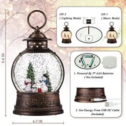 Christmas Decorations, Christmas Lantern Snow Globe, Musical Snow Globe Water Lantern With Music And Santa Claus，Rotating Flashing Lanterns, Snowman Glitter Lantern -Department 56 Shop 51YDr92lH0L