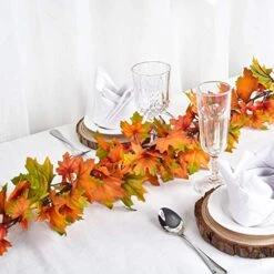 Lvydec 2 Pack Maple Leaves Fall Garland - 6.5ft/Strand Artificial Fall Foliage Garland Colorful Autumn Decoration For Home Wedding Party Thanksgiving -Department 56 Shop 51YG21Dmj2L