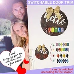 Stinky Statue Door Interchangeable DIY Welcome Sign Decoration Seasons Door Door Hanger Decoration & Hangs Great Grandma Christmas Ornament (Multicolor, One Size)