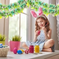 Chuangdi Easter Metallic Glitter Garlands Easter Mixed Color Chunky Garlands Metallic Tinsel Glittering Garland Hanging Decorations For Easter Party Decor (Vibrant Style,6 Pieces) -Department 56 Shop 51YQLolUV1L