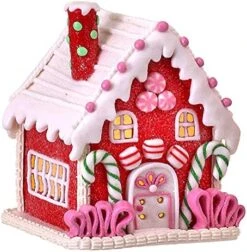 One Holiday Way 5-Inch LED Light Up Red Faux Gingerbread House Tabletop Decoration W/Timer, Candy Glitter, Frosting Accents – Lighted Decorative Christmas Party Winter Home Decor 3 One Holiday Way 5-Inch LED Light Up Red Faux Gingerbread House Tabletop Decoration W/Timer, Candy Glitter, Frosting Accents – Lighted Decorative Christmas Party Winter Home Decor -Department 56 Shop 51YRSWFHECL. AC