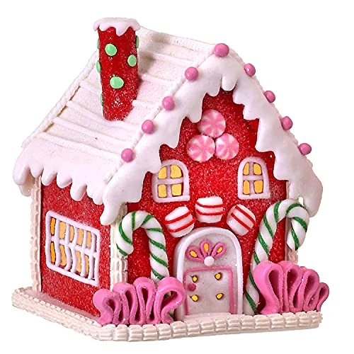 One Holiday Way 5-Inch LED Light Up Red Faux Gingerbread House Tabletop Decoration W/Timer, Candy Glitter, Frosting Accents – Lighted Decorative Christmas Party Winter Home Decor 1 One Holiday Way 5-Inch LED Light Up Red Faux Gingerbread House Tabletop Decoration W/Timer, Candy Glitter, Frosting Accents – Lighted Decorative Christmas Party Winter Home Decor