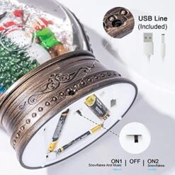 Christmas Snow Globes Lantern With Music,6H Timer Vintage Retro Glitter Snow Snow Globes Christmas With Music Box 8 Songs,Xmas Decor Gift With Snowman Decorations -Department 56 Shop 51Yeh4CTOGL