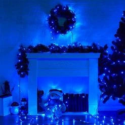 Christmas String Lights - 98FT 300 LED Twinkle Fairy Lights String With 8 Light Modes For Christmas Trees Garland Wreath Wedding Indoor Outdoor Holiday Decorations - Blue -Department 56 Shop 51YkHloLvPL