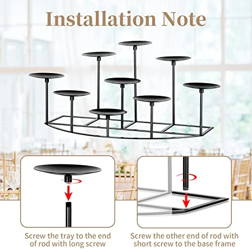 Sziqiqi Candelabra Candle Holders For Pillar Candle Fireplace Matte Black Pillar Candle Holder With 9 Candle Stands Metal Candleholders For Christmas Halloween Mantel Floor Table Centerpiece 2 Sziqiqi Candelabra Candle Holders For Pillar Candle Fireplace Matte Black Pillar Candle Holder With 9 Candle Stands Metal Candleholders For Christmas Halloween Mantel Floor Table Centerpiece - Image 2