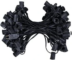 C9 Light Strand 100 FT For E17-12" Spacing, Outdoor String Light Christmas Stringer With 100 Sockets For Patio, Green Wire -Department 56 Shop 51Z3y1 nucL. AC
