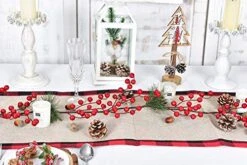 Artiflr 6FT Red Berry Christmas Garland, Artificial Red And Burgundy Berry Christmas Garland For Indoor Outdoor Home Fireplace Decoration For Winter Holiday -Department 56 Shop 51Z8YBcCBAL